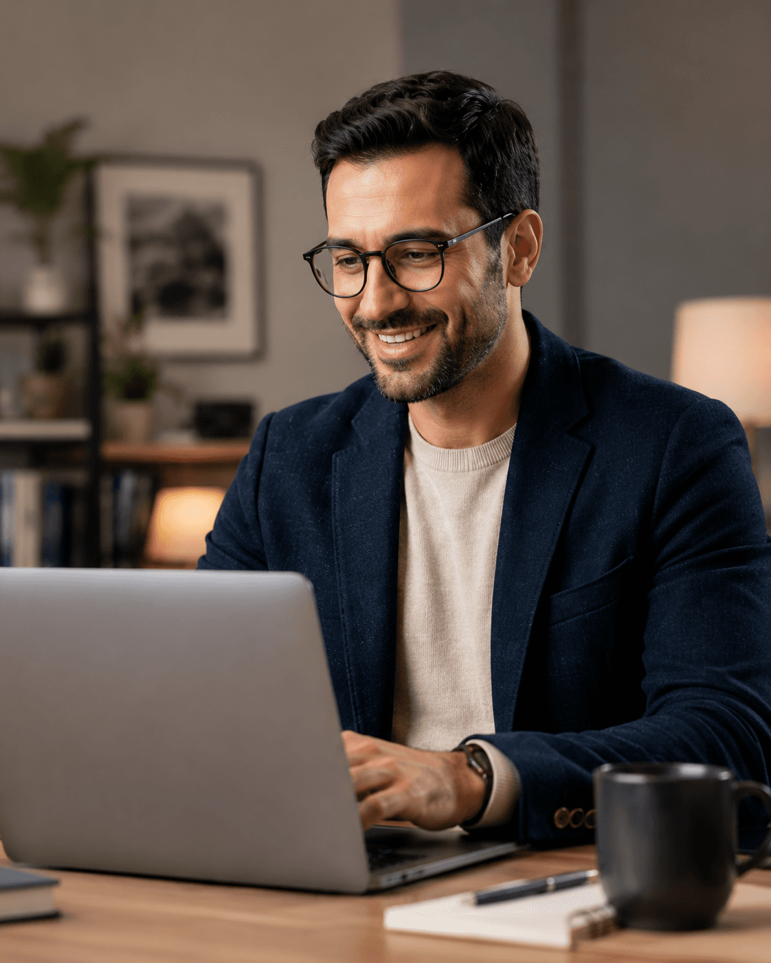 Laptop ile çalışan eğitmen